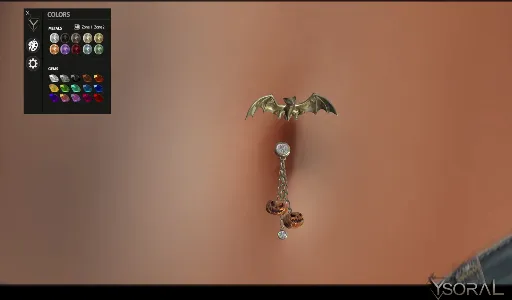 .: Belly Piercing Bat Pumpkin :.